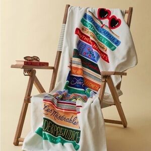 Rifle Paper Co Book-Themed Beach Towel NEW